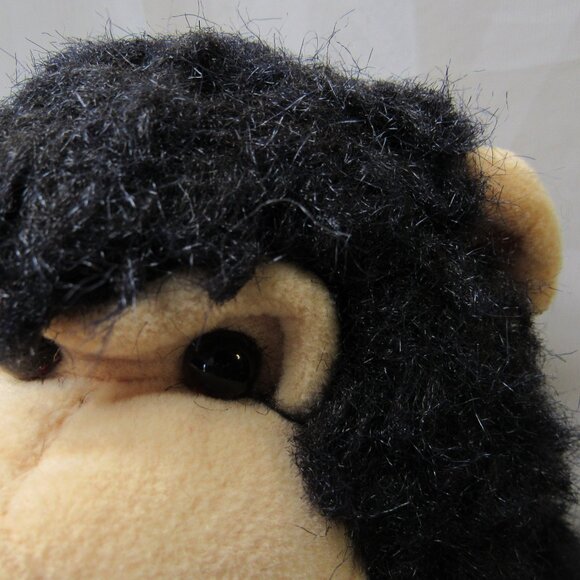 Black Chimpanzee Monkey Fluffy Plush Stuffed Animal Toy Ape 1994 Vintage - Picture 4 of 12